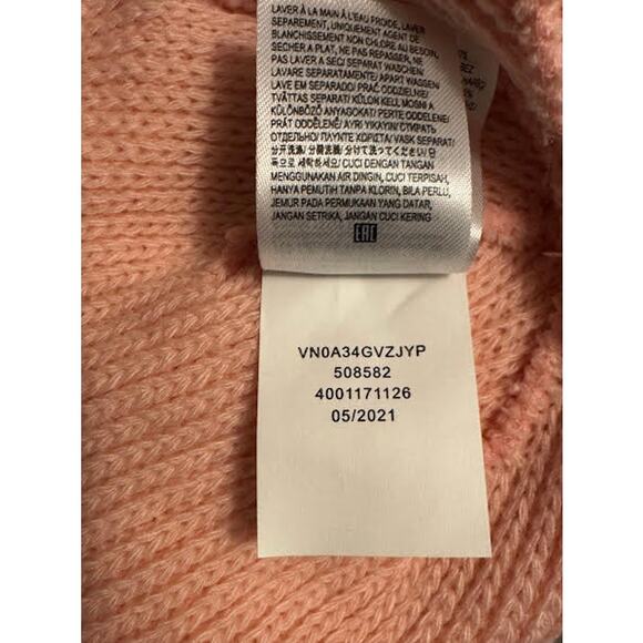 Vans "Off The Wall" Pink Cream Cuffed Beanie - Picture 3 of 4